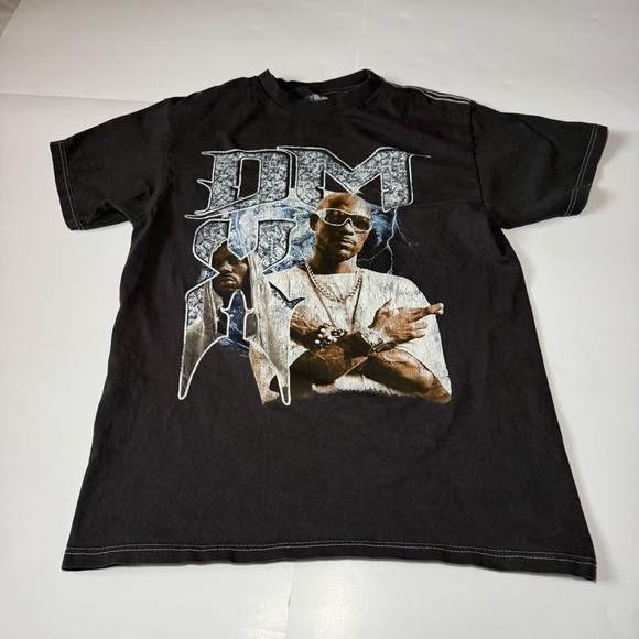 DMX Other - Black Graphic Short-Sleeve Men’s Crew Tee with Front Portrait Print‎